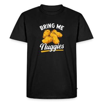 Chicken Nugget Lover Chicken Nuggets - Men's Premium Organic T-Shirt - black - Front - Nico (187cm)