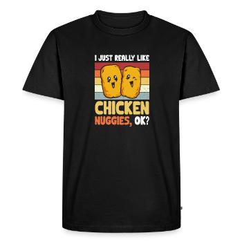 Nuggets de poulet Nuggets de poulet - T-shirt Premium bio Homme - noir - Devant - Nico (187cm)