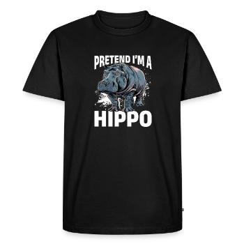 Hippo Hippopotamus Animal Pretend I'm A Hippo - Men's Premium Organic T-Shirt - black - Front - Nico (187cm)