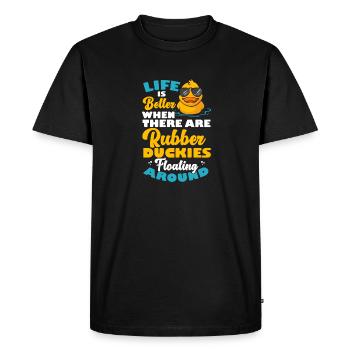 Canard en caoutchouc Canard en caoutchouc - T-shirt Premium bio Homme - noir - Devant - Nico (187cm)