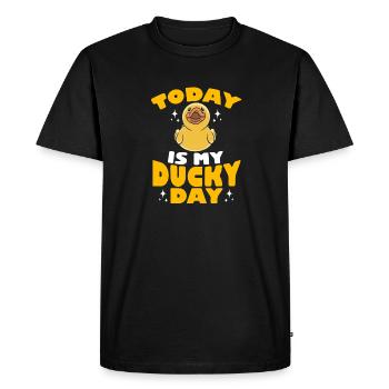 Canard en caoutchouc Canard en caoutchouc - T-shirt Premium bio Homme - noir - Devant - Nico (187cm)
