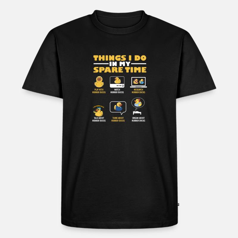 Quietscheentchen Quietscheente Gummiente - Männer Premium Bio T-Shirt - Schwarz