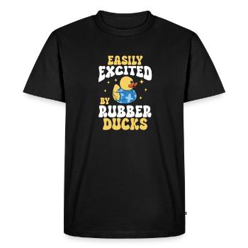 Canard en caoutchouc Canard en caoutchouc - T-shirt Premium bio Homme - noir - Devant - Nico (187cm)