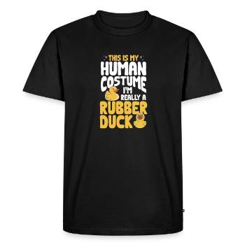 Canard en caoutchouc Canard en caoutchouc - T-shirt Premium bio Homme - noir - Devant - Nico (187cm)