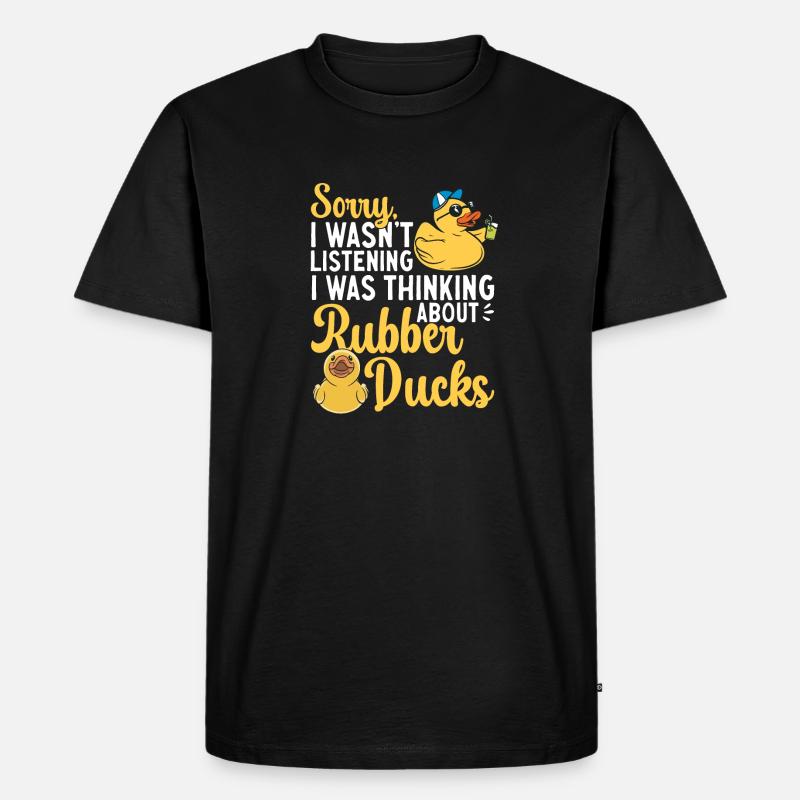Quietscheentchen Quietscheente Gummiente - Männer Premium Bio T-Shirt - Schwarz