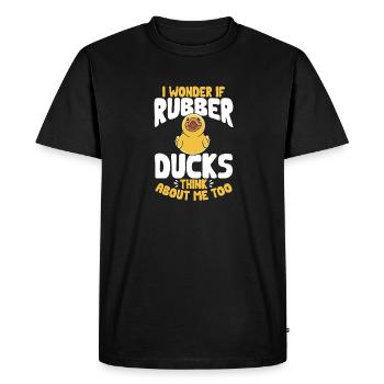Canard en caoutchouc Canard en caoutchouc - T-shirt Premium bio Homme - noir - Devant - Nico (187cm)