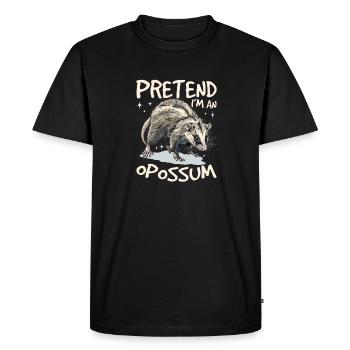Drôle d’opossum animal faire semblant que je suis un opossum - T-shirt Premium bio Homme - noir - Devant - Nico (187cm)