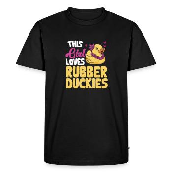 Canard en caoutchouc Canard en caoutchouc - T-shirt Premium bio Homme - noir - Devant - Nico (187cm)