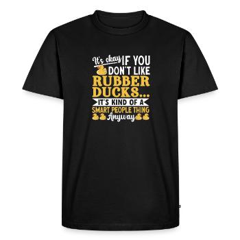 Canard en caoutchouc Canard en caoutchouc - T-shirt Premium bio Homme - noir - Devant - Nico (187cm)