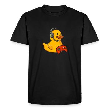 Canard en caoutchouc Canard en caoutchouc - T-shirt Premium bio Homme - noir - Devant - Nico (187cm)