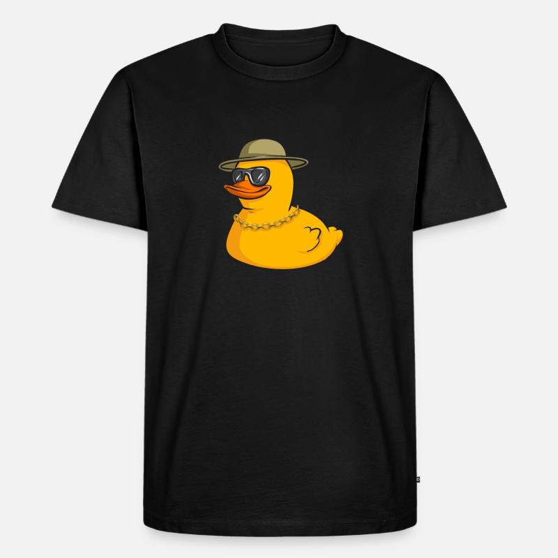 Quietscheentchen Quietscheente Gummiente - Männer Premium Bio T-Shirt - Schwarz