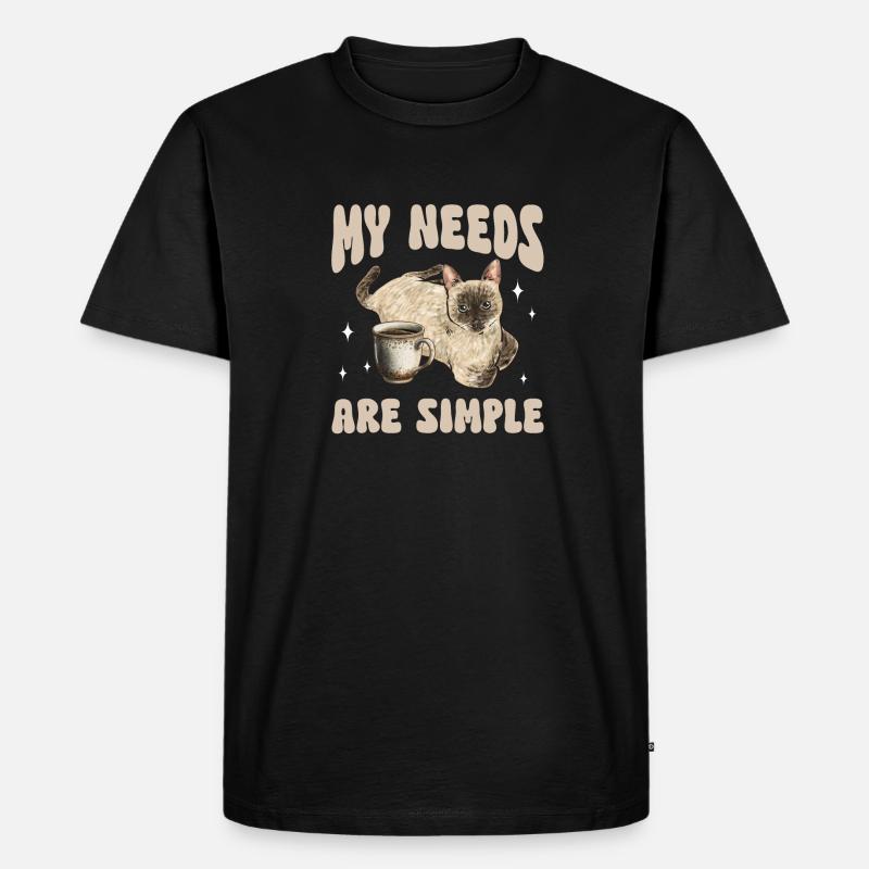 Siamkatze Katze Siamese - Männer Premium Bio T-Shirt - Schwarz