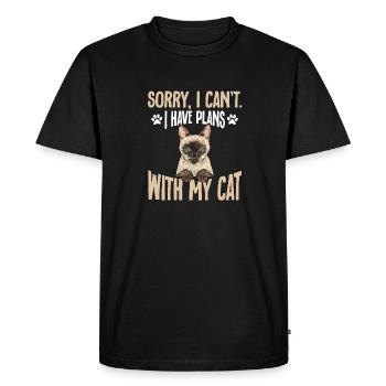 Chat siamois Chat siamois - T-shirt Premium bio Homme - noir - Devant - Nico (187cm)