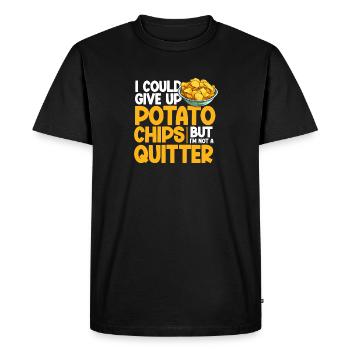 Funny potato chips lover and potato snacks qoute - Men's Premium Organic T-Shirt - black - Front - Nico (187cm)