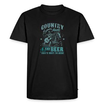 Amateur de musique country, c’est pourquoi je suis ici country - T-shirt Premium bio Homme - noir - Devant - Nico (187cm)
