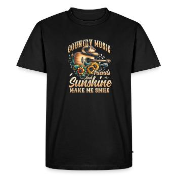Amateur de musique country et sunshine musique country - T-shirt Premium bio Homme - noir - Devant - Nico (187cm)
