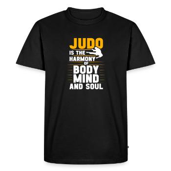 Citation de judo pour le judoka et les arts martiaux - T-shirt Premium bio Homme - noir - Devant - Nico (187cm)