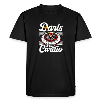 Darts is my cardio throwing darts dartboard - Men's Premium Organic T-Shirt - black - Front - Nico (187cm)
