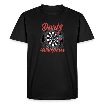 Darts whisperer throwing darts target - Men's Premium Organic T-Shirt - black - Front - Nico (187cm)