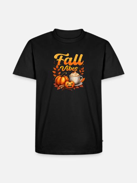 Herbststimmung mit Kürbisgewürzen - Männer Premium Bio T-Shirt - Schwarz