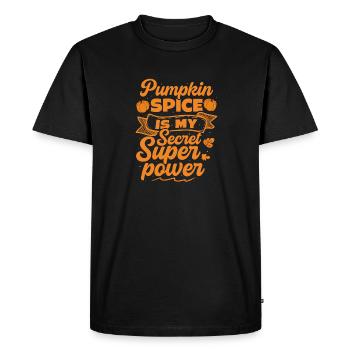 L'épice à la citrouille est mon super pouvoir secret de la saison d'automne - T-shirt Premium bio Homme - noir - Devant - Nico (187cm)