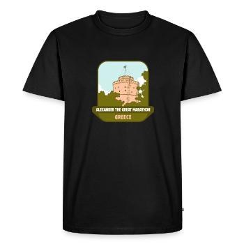 Marathon Alexandre le Grand – Grèce - T-shirt Premium bio Homme - noir - Devant - Nico (187cm)