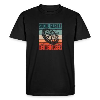 Dartboard - Look for opponents, no victims - Men's Premium Organic T-Shirt - black - Front - Nico (187cm)