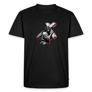 Jésus - Croire, Le Chemin, La Vérité Dessein - T-shirt Premium bio Homme - noir - Devant - Nico (187cm)