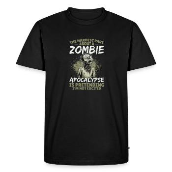 Zombie Halloween The Hardest Part About a Zombie - Men's Premium Organic T-Shirt - black - Front - Nico (187cm)