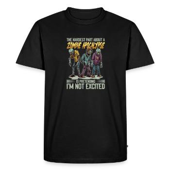 Zombie Halloween The Hardest Part About a Zombie - Men's Premium Organic T-Shirt - black - Front - Nico (187cm)