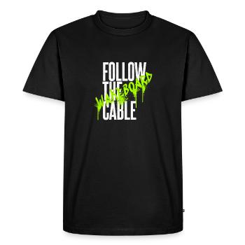 Graffiti Style - Follow the Cable Wakeboard Design - Men's Premium Organic T-Shirt - black - Front - Nico (187cm)