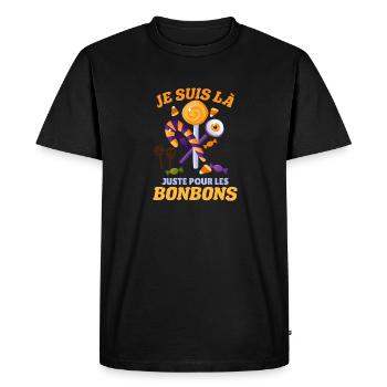 Je Suis Là Pour Les Bonbons Halloween Humour - T-shirt Premium bio Homme - noir - Devant - Nico (187cm)
