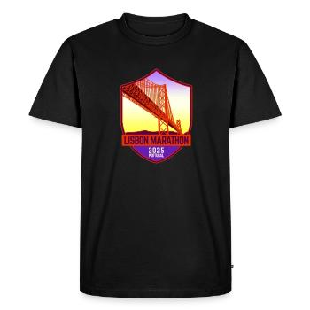 Lisbon Marathon - 2025 - Portugal - Men's Premium Organic T-Shirt - black - Front - Nico (187cm)