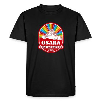 Osaka - Half Marathon - 2025 - Men's Premium Organic T-Shirt - black - Front - Nico (187cm)
