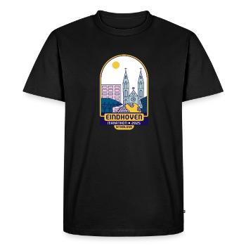 Eindhoven, Marathon – 2025 - Netherlands - Men's Premium Organic T-Shirt - black - Front - Nico (187cm)