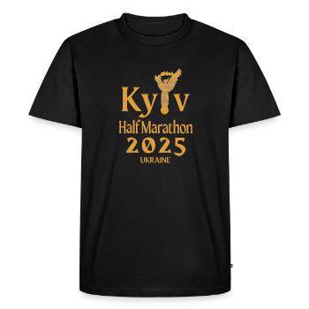 Semi-marathon de Kiev – 2025 – Ukraine - T-shirt Premium bio Homme - noir - Devant - Nico (187cm)