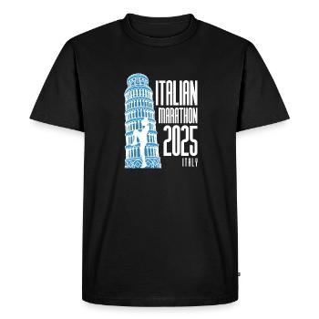 Italian Marathon - 2025 - Italy - Men's Premium Organic T-Shirt - black - Front - Nico (187cm)