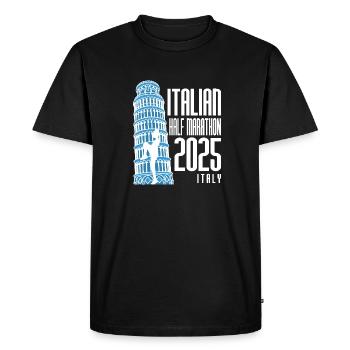 Italian Half Marathon - 2025 - Italy - Men's Premium Organic T-Shirt - black - Front - Nico (187cm)