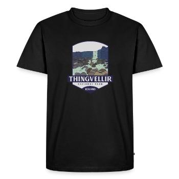 Thingvellir National Park - Iceland - Men's Premium Organic T-Shirt - black - Front - Nico (187cm)