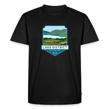 Parc national du Lake District – Angleterre - T-shirt Premium bio Homme - noir - Devant - Nico (187cm)
