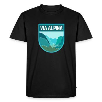 Via Alpina - T-shirt Premium bio Homme - noir - Devant - Nico (187cm)