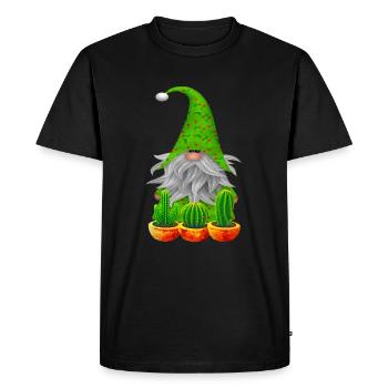 Gnome Jardin Cactus - T-shirt Premium bio Homme - noir - Devant - Nico (187cm)