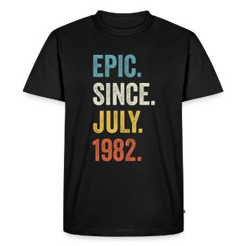 40 Years Old Epic Since July 1982 40th Birthday - Men's Premium Organic T-Shirt - black - Front - Nico (187cm)
