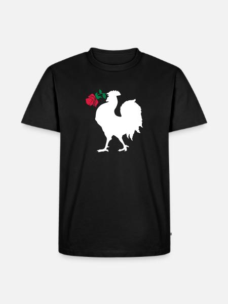 Rugby - All Bleus Coq Rose - Men's Premium Organic T-Shirt - black