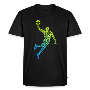 Symboles de basket-ball Garçons Joueur de basket-ball - T-shirt Premium bio Homme - noir - Devant - Nico (187cm)