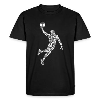 Symboles de basket-ball Joueur de basket-ball Basket-ball - T-shirt Premium bio Homme - noir - Devant - Nico (187cm)