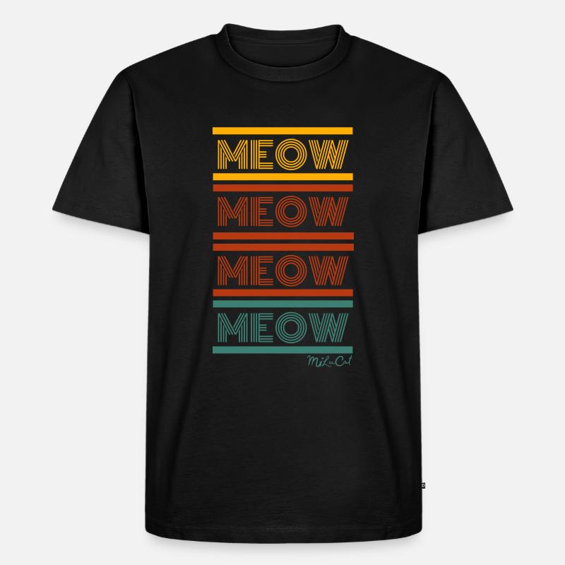 MEOW - Modisch moderne Katzensprache - Männer Premium Bio T-Shirt - Schwarz