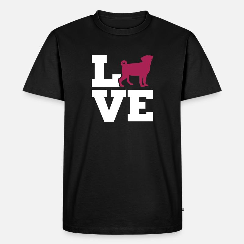 Mops - Männer Premium Bio T-Shirt - Schwarz
