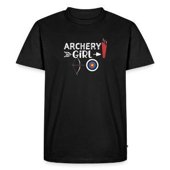 Fille de tir à l'arc - tir à l'arc - T-shirt Premium bio Homme - noir - Devant - Nico (187cm)