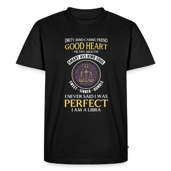Libra Astrology Superstition Heaven - Men's Premium Organic T-Shirt - black - Front - Nico (187cm)